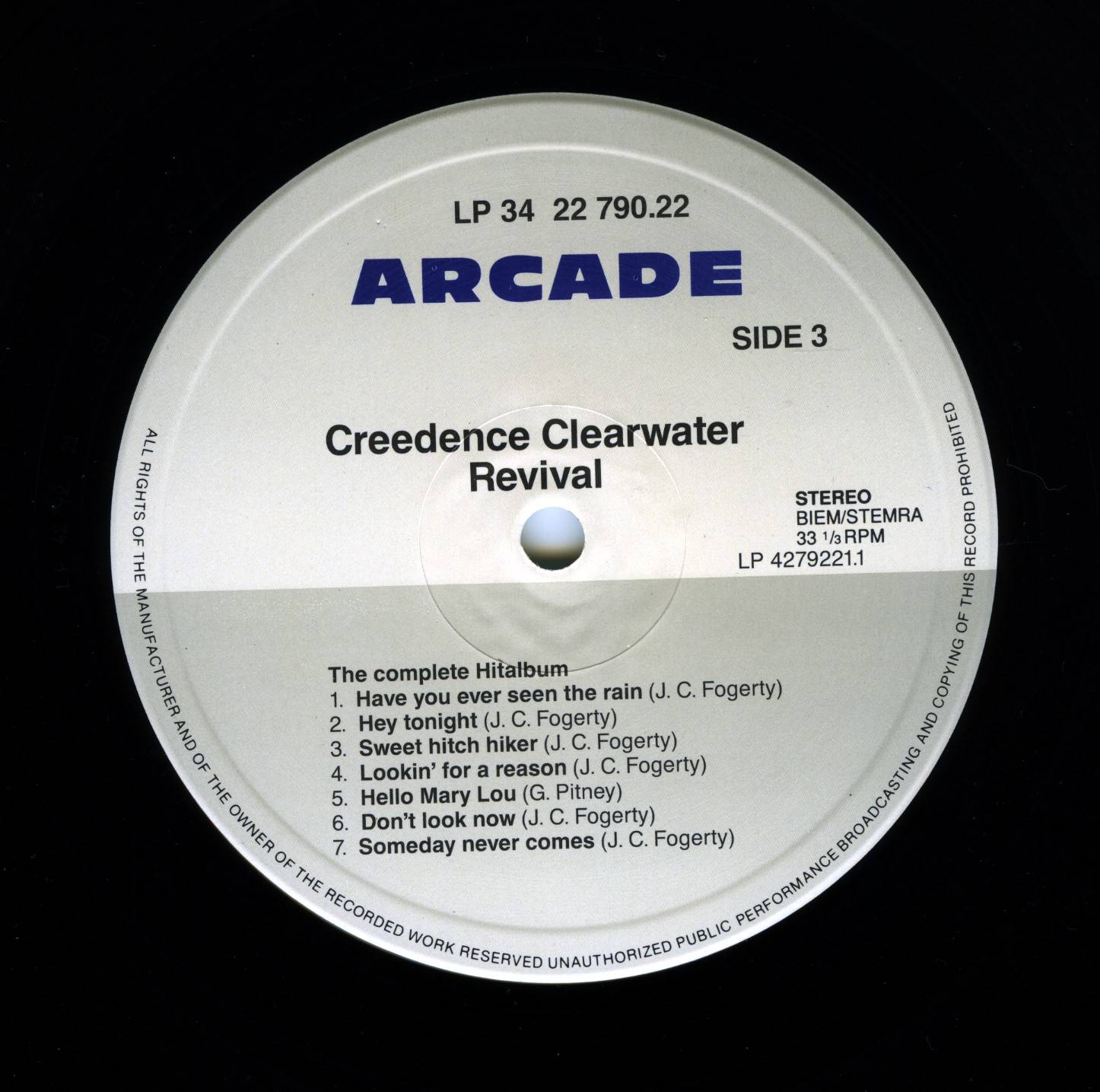 Creedence Clearwater Revival The Complete Hit Album [lp label c esp]